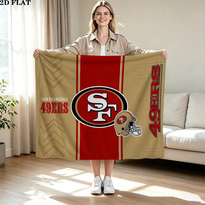 San Francisco 49ers Flanelldecke Hochwertig Warm Bequem Decke für Alle Jahreszeiten Perfekt für Geschenke Heimdekoration