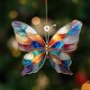 Stained Glass Butterfly Ornament Acrylic – Colorful Suncatcher Window Hanging Glass Butterfly Decoration for Christmas Tree