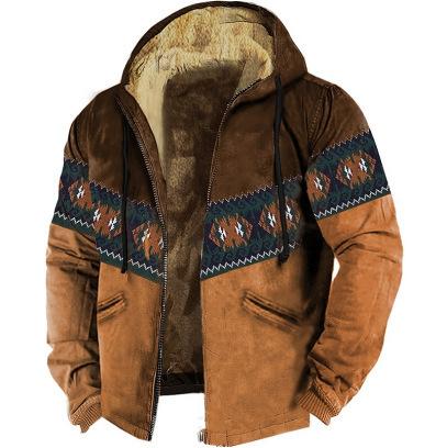 New Risk-Free Digital Printing Men'S Fleece Zipper Cardigan