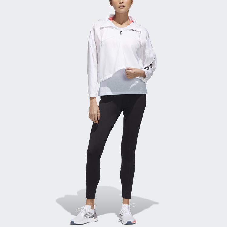 Adidas Womens Logo Print Windbreaker Jacket Women Jacket White GD4612