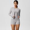 Naked Cardigan Jacket Round Neck Short Sleeved Three Piece Casual Yoga Running Fitness Suit Set For Women