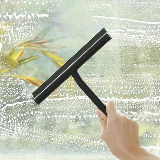 Single-sided Wiper Ergonomic Design No Installation Glass Shower Squeegee Scratch-Resistant Silicone Bathroom Mirror Wiper