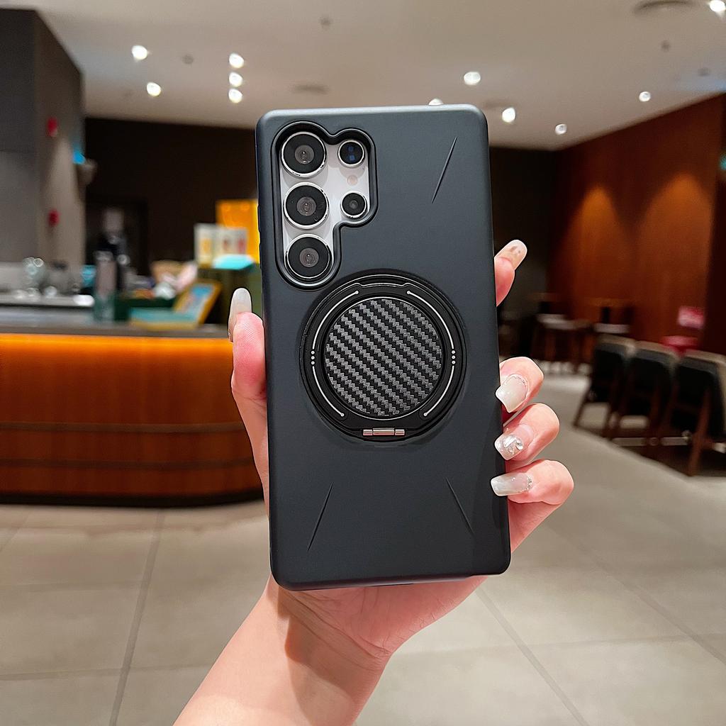 For Magsafe Rotating Fold Stand Phone Case For Samsung Galaxy S25 Edge S23 S24 FE Plus S22 Ultra Dual Layer Magnetic Armor Cover