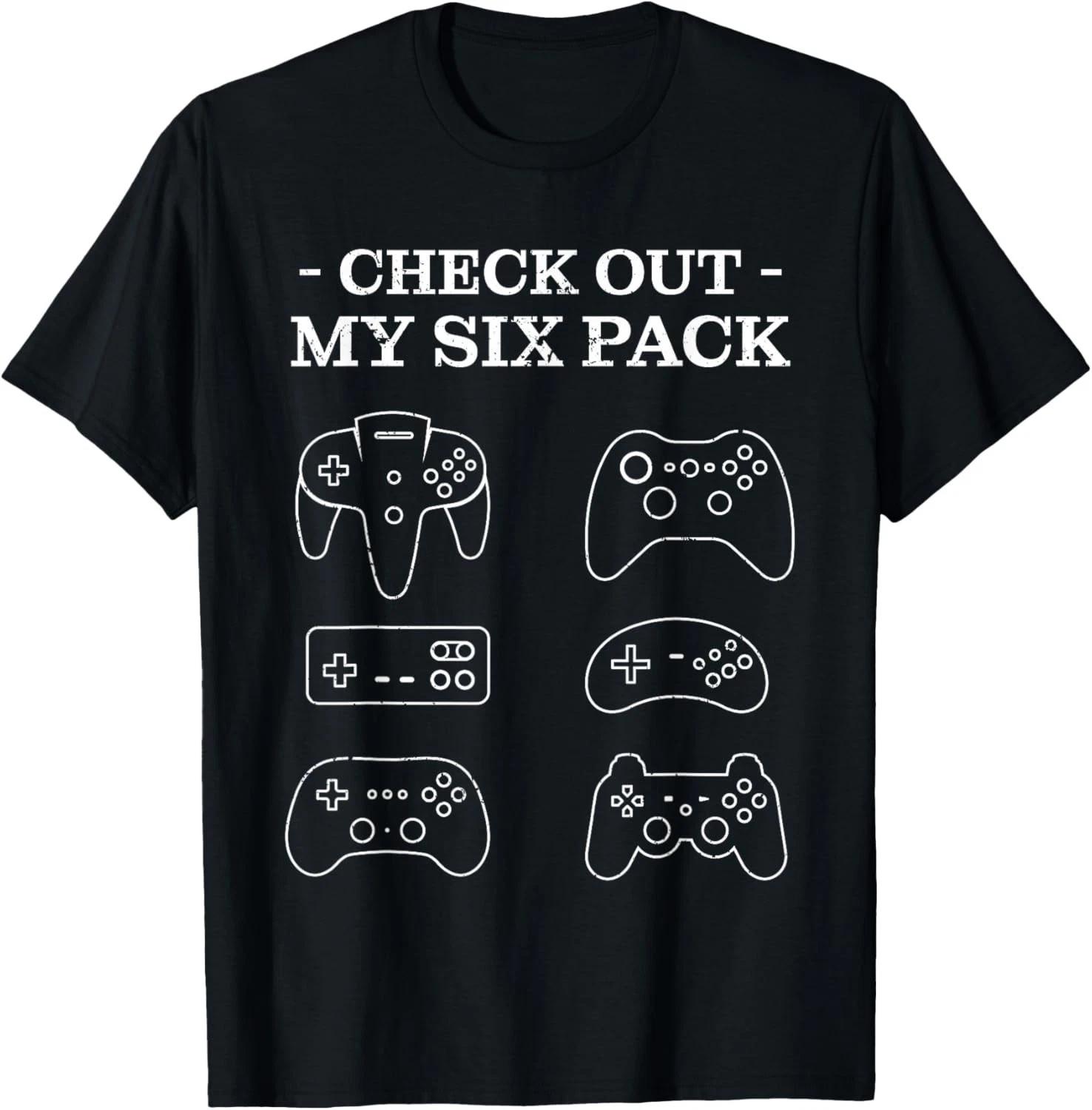 Check Out My 6 Six Pack Gamer Video Funny Gamers Gift Unisex T-Shirt L