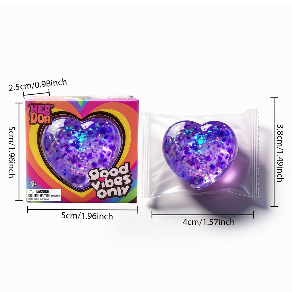 Buntes Knet-Herzspielzeug Stressabbau Sensorisches Fidget-Spielzeug Handflächen-Dekompressionsball Weiches TPR Squishy Für Erwachsene Mini-Partygeschenk