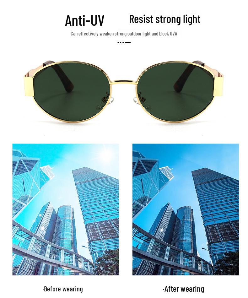 Retro Oval Street Style Sunglasses: Unisex Fashion Eyewear