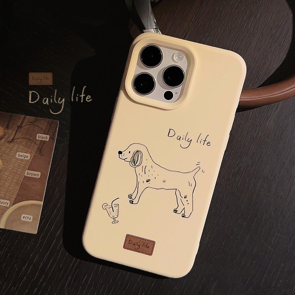 Artistic Minimalist Line Puppy Case for iPhone 16 iPhone 16 Pro Max