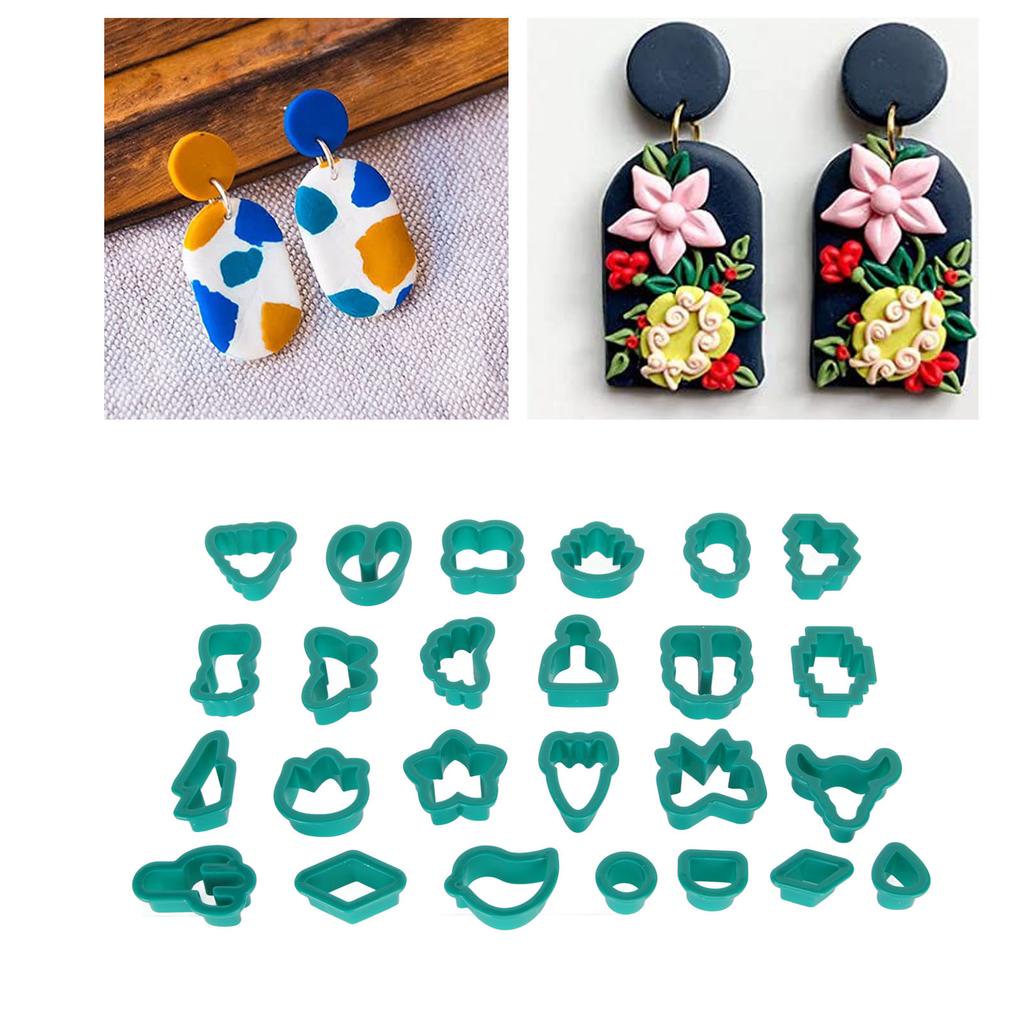 193pcs Clay Earring Cutters 25 Shapes Clay Cutters for Key Rings Necklaces