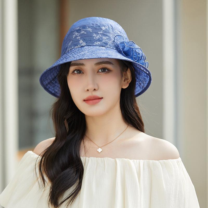 Spring and Summer In the Elderly Bucket Hat Summer Thin Female Grandma Sun Protection Sun Hat Breathable Mother Sun Hat