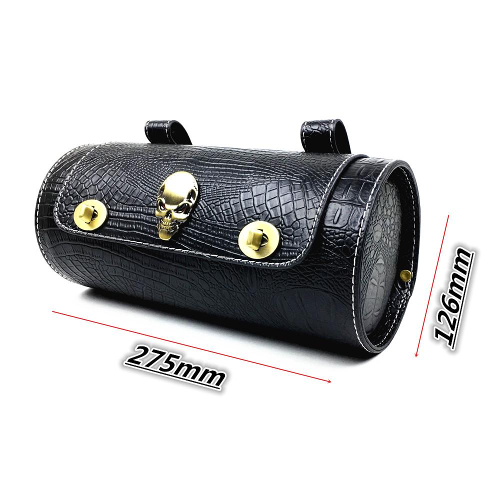 Universal Motorcycle Tool Bag Front Fork Handlebar Saddlebag Roll Barrel Racing Tail Barrel