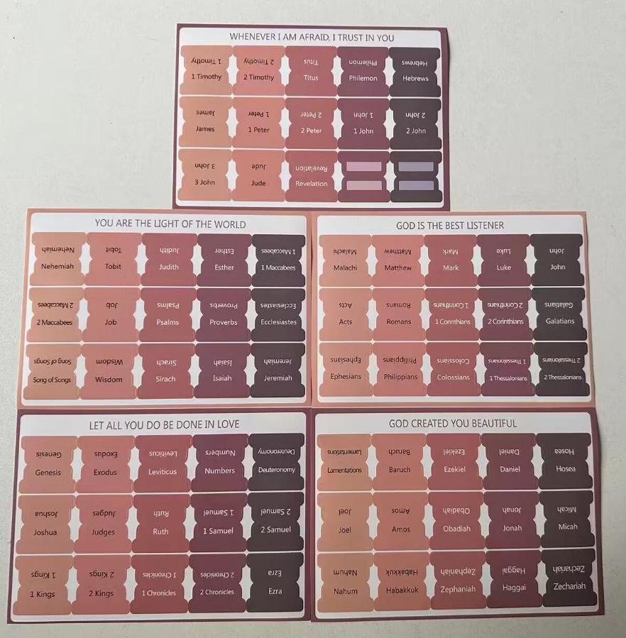 Bible Index Label Morandi Color, Bible Index Label Stickers, Book Separation Stickers