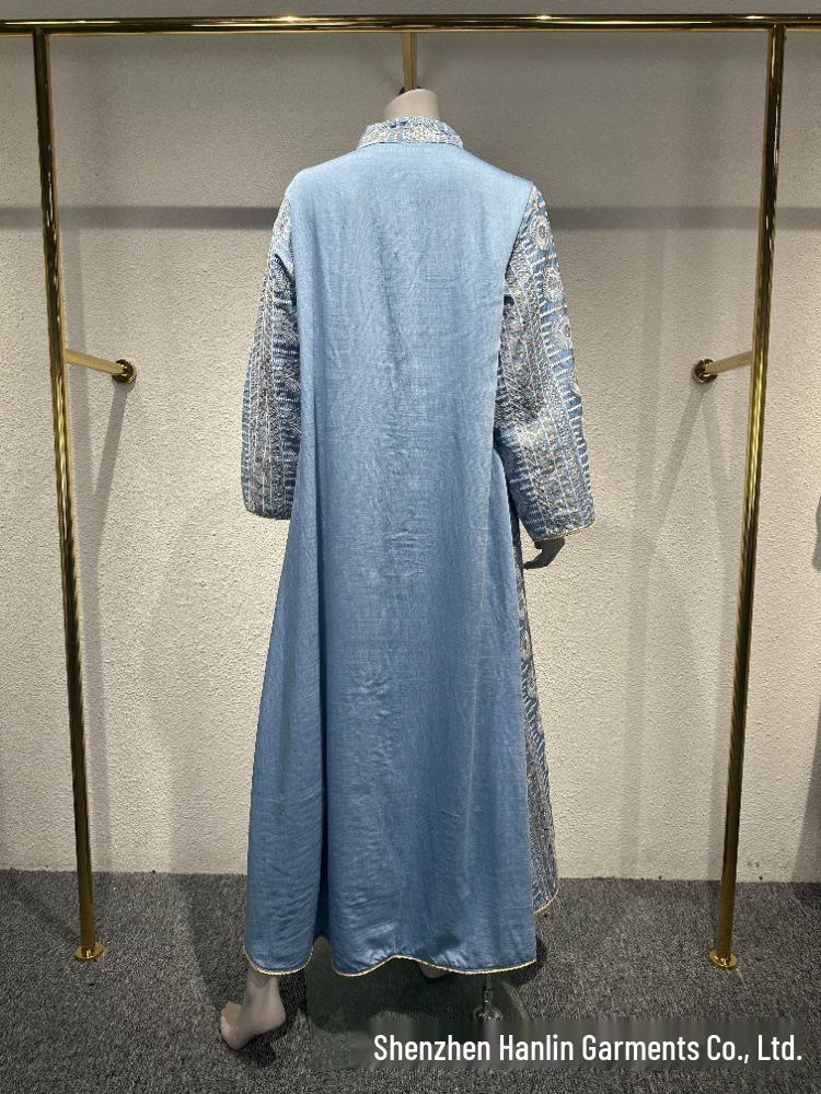 Elegante Abaya da Sera Ricamata con Paillettes L223 Mediorientale per Donne Musulmane