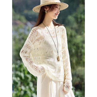 Mohan Yimei Women's Hollow Jacquard Knit Top