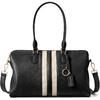 BOSTANTEN Large Women's Satchel Handbag, Color-block Striped Boston Bag