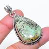 Natural Tibetan Turquoise Gemstone 925 Sterling Silver Pendant 2.01" AP-15267