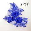 2Pcs Flower Embroidered Trim Lace Applique Fabric Craft Sewing Motif Dress Decoration Wedding Bridal DIY Patches Hollowed Out