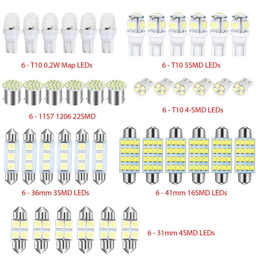 10-42pcs LED Car Interior Lights Bulb T10 6000K SMD LED Replacement License Plate/Reading Light Bulbs Xenon White Interior Light