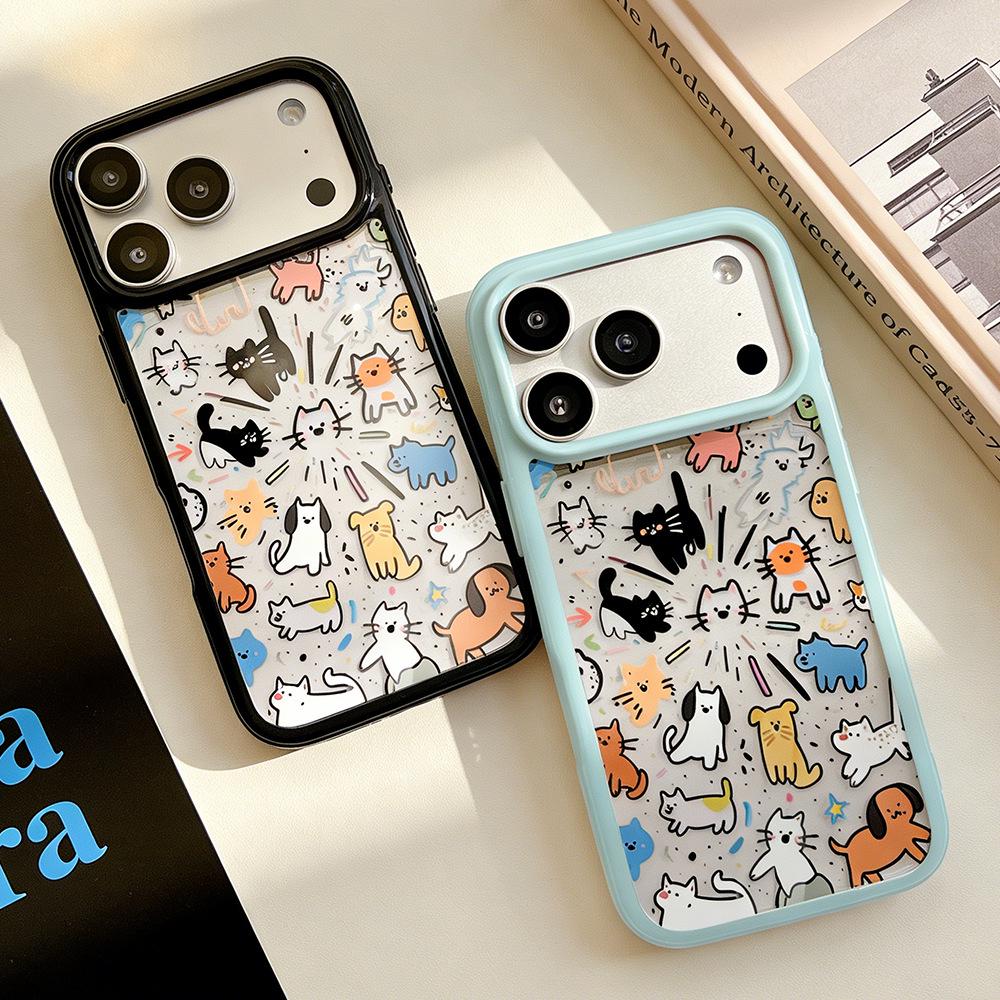 Animal Design Transparent Phone Case for iPhone 13/14/15/16/17 Pro Max - Full Coverage for Women