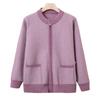 Grandma coat spring and autumn new old man knitted cardigan coat female mother old woman striped top