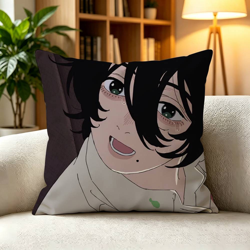 L-Look Back Fujino Kyomoto Drawing Girl Manga Square Double-Sided printed Pillow Case Bedroom Bedside Pillow Sofa Cushion Cover