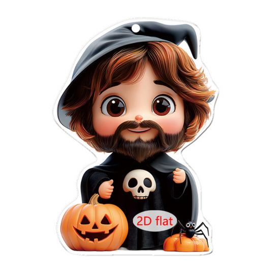 Car Pendant Halloween Series 2D Doll Charm Ghosts Pumpkins Skeletons Festive Car Ornament Auto Rearview Mirror Decoration