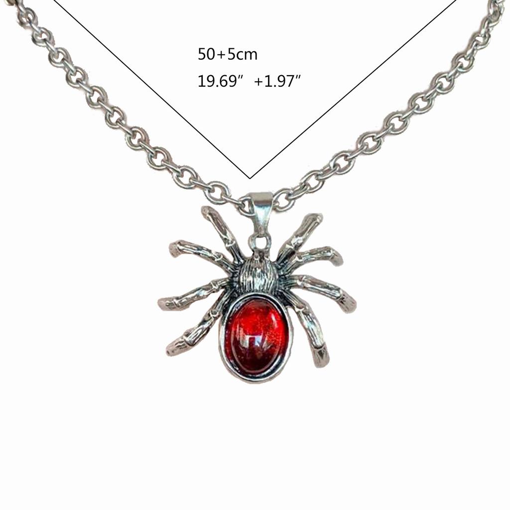 Fashion Crystal Spider Pendant Necklace Y2K Metal Chain Statement Choker Necklace for Women Men Club Punk Jewelry