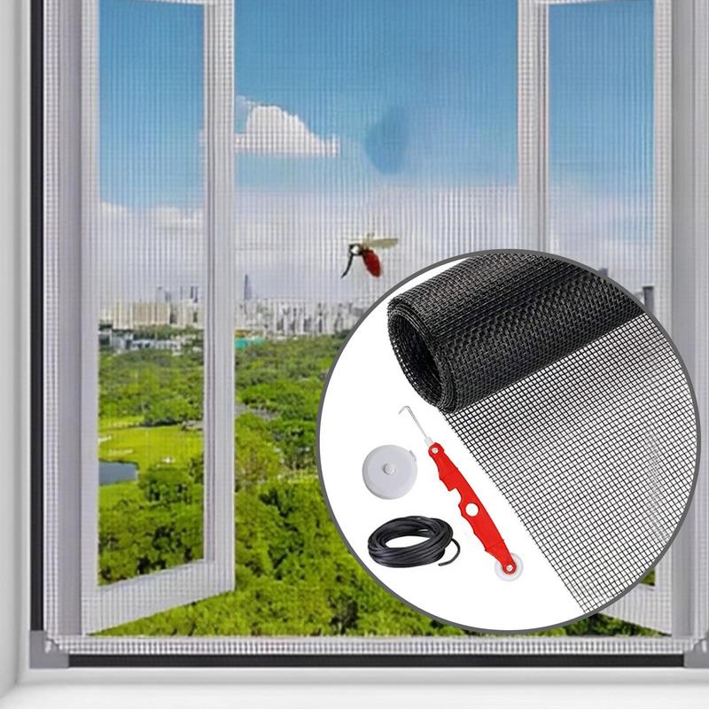 Screen Door Replacement Window Screen Net Replacement 157x47 Inch Heavy-Duty Roll Sliding Door Repair Kit Pet Proof For Porch