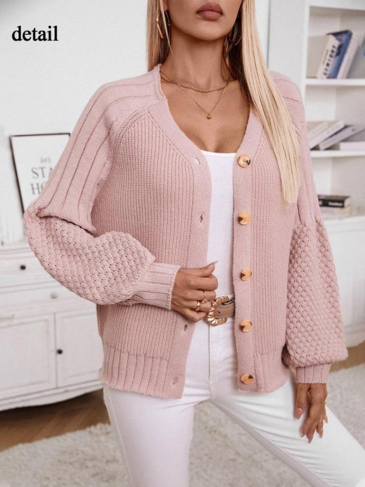Women Casual Soft Cable Knit Long Sleeve Open Front Solid Button Sweaters Cardigans Lightweight Winter Fall Outwear