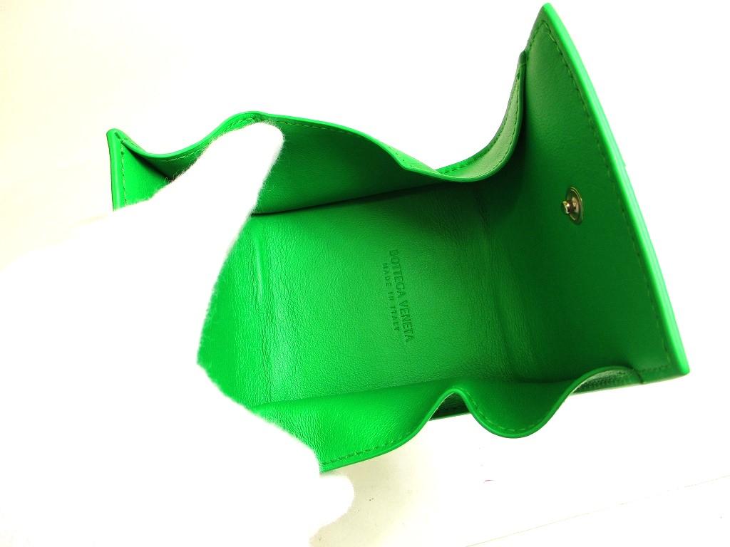 Authentic BOTTEGA VENETA Intrecciato Green Leather Cassette Folded Coin Purse #9950  Refurbished