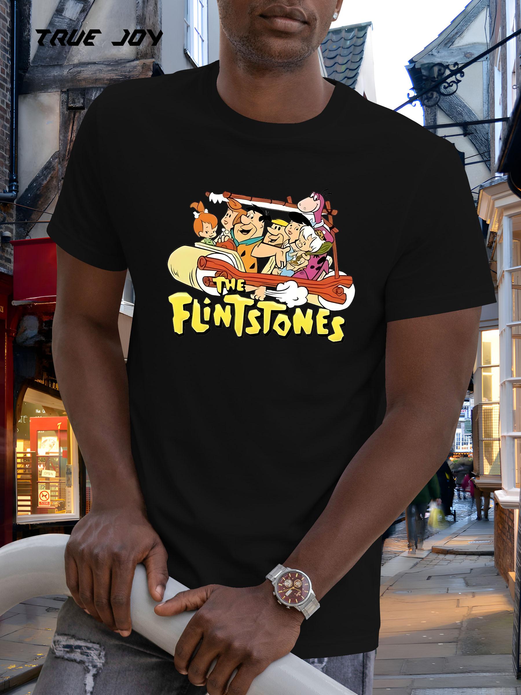 Casual Summer T-shirt with The Flintstones Cartoon Print S