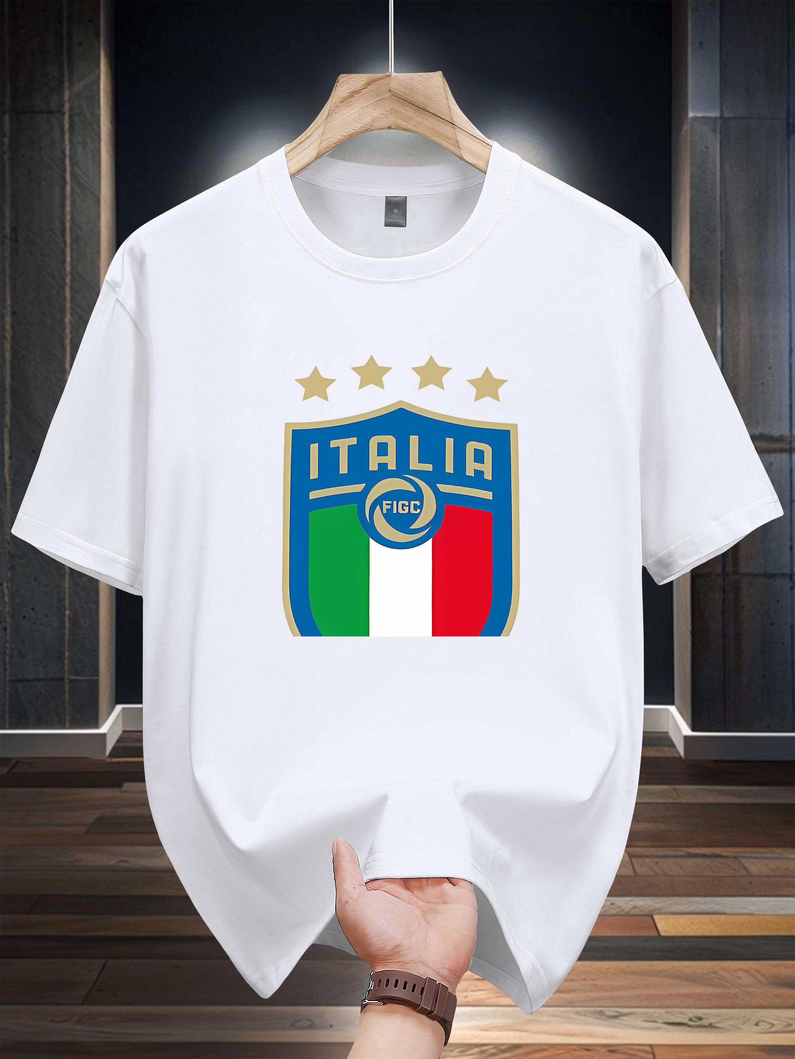 Italy Graphic PrintT-shirt - Casual & Versatile Summer Tee with Star Design XXL