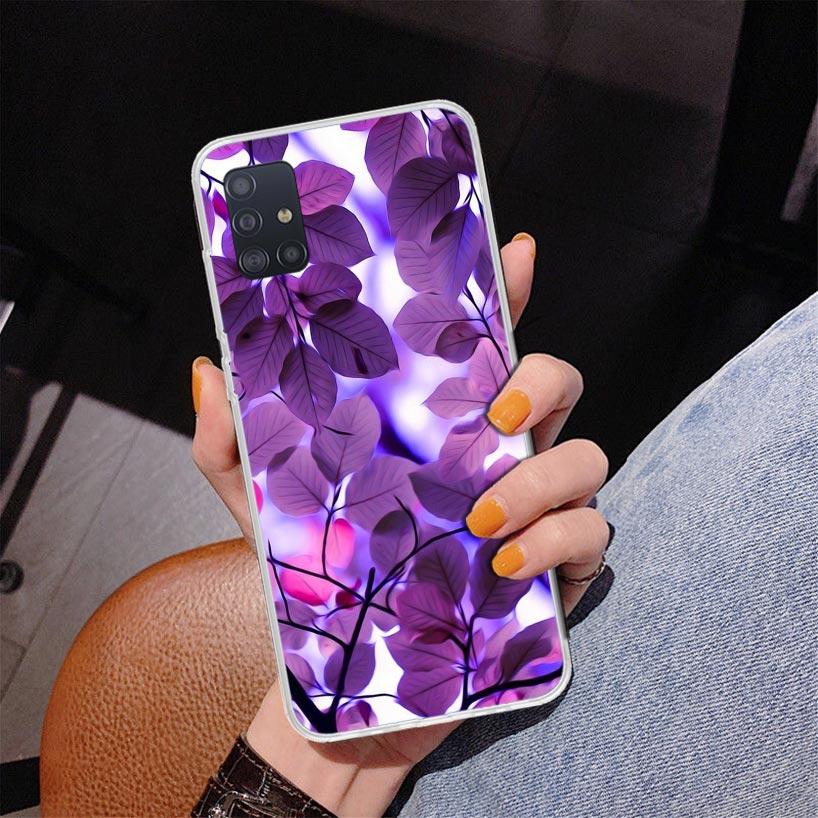 Purple Lavender Flowers Phnoe Case for Samsung Galaxy A12 A22 A32 A42 A52 A51 A50S A20S A10S A41 A31 A21S A40 A30S A20E A71 A70