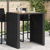VidaXL Garden Bar Table and Black Acacia Wood Top Woven Resin, Outdoor Table, Garden Dining Table, 368696