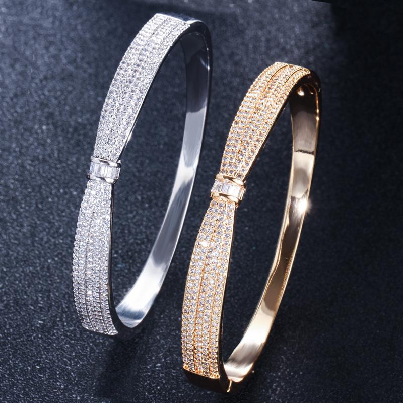 S0133 Hand Jewelry, Simple Bow Zircon Bracelet, Personalized Spring Buckle Bracelet.