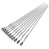 10pcs/set Stainless steel 430 BBQ stick thickened 41cm household mutton skewers iron drill BBQ stick tool BBQ stick.