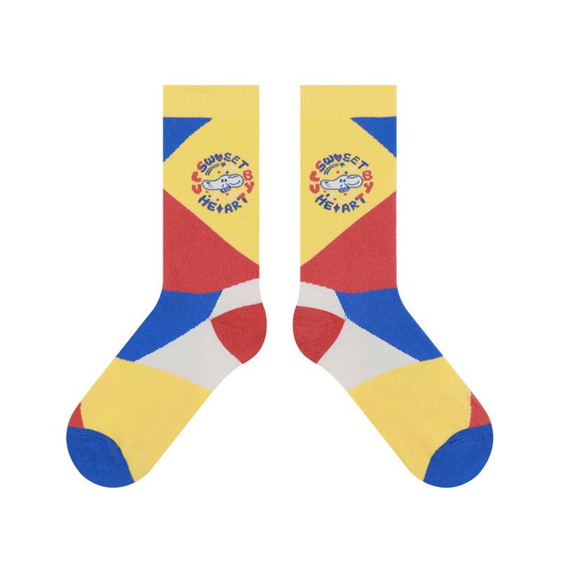 

Summer Cartoon Doggy Girl Dopamine Trendy Socks - Breathable and Odor-resistant Socks, Mid-calf Short Socks 1 pair