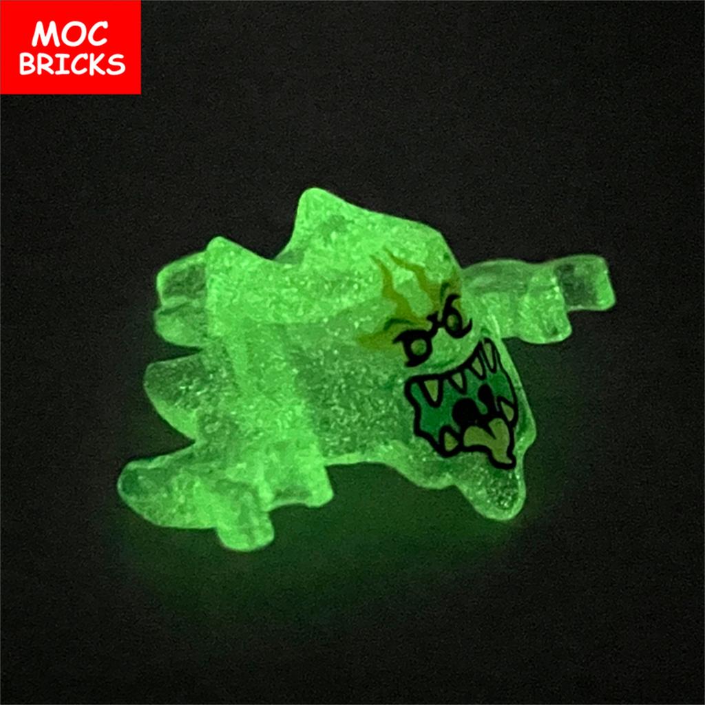 MOC Bricks Skull Helmet Halloween Luminous Ghost Monster Headgear mask 19861pb02 Assembled Educational Building Blocks Toys