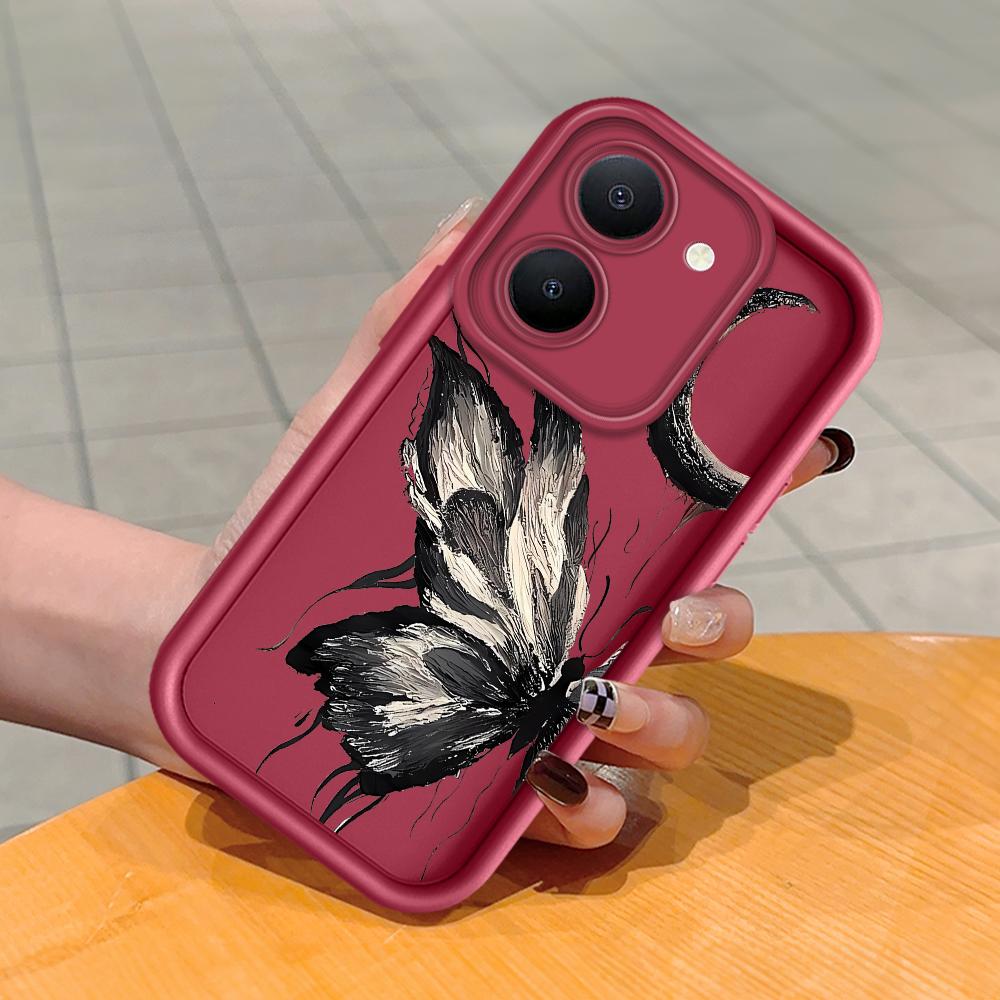 Puha szilikon négyzet alakú létranyomtatási mintás telefontok, teljes fedésű kamera ütésálló védő gumitok a Vivo-hoz