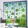 Shamrock Window Clings St. Patrick's Day Sticker Decals for Spring Festival Glass Wall Door Decorations 9 Sheets Home Room Art Appliques