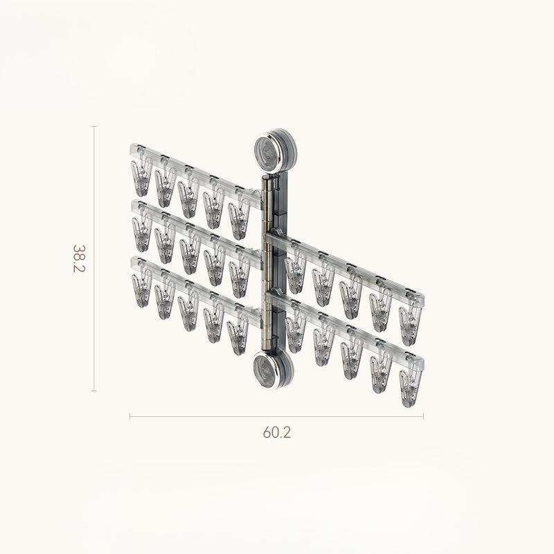 Saugknopf Faltbarer Wäscheständer, Aufbewahrungsregal, Bohrfreier Kleiderständer, Haushalts-Socken, Balkon-Wäscheständer