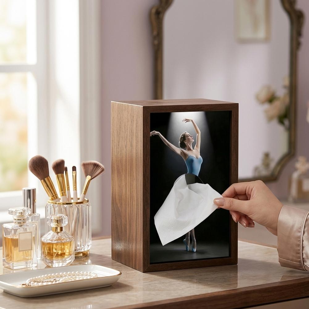 Ballet Girl Tissue Box Multifunctional Pull-Out Tissue Box For Desktop Dining Table Bedside Cabinet