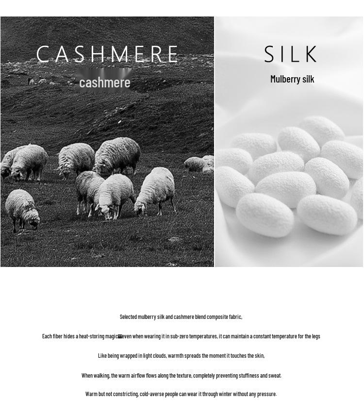 2025 Puyuan Autumn/Winter Silk Cashmere Women's Wide-Leg Pants with Double Pockets