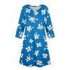 Women's Summer Dress Loose V Neck Three-quarter Sleeve Sundress With Pockets Dress