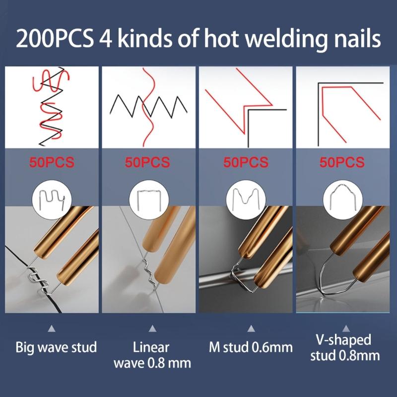 Cordless Plastic Welder Car Bumper Repair Kit USB Rechargeable Plastic Welder Machine with 2000Pcs Welding Pin