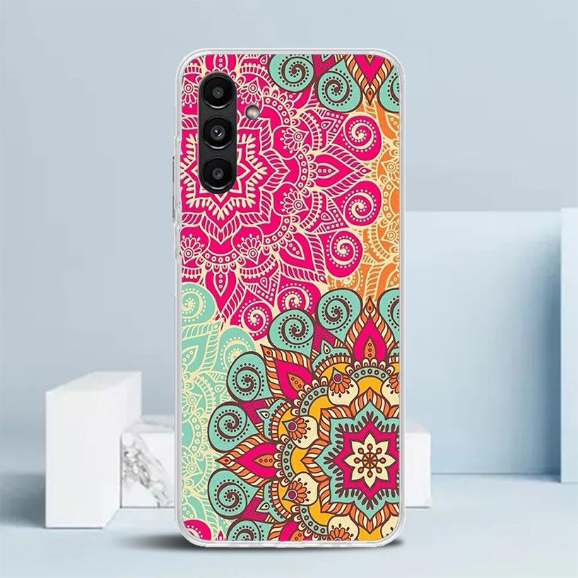 Totem Mandala Colorful Flower Phone Case For Samsung Galaxy A17 A37 A57 A16 A15 A14 A13 A56 A55 A54 A53 A36 A35 A34 A33 A26 A25