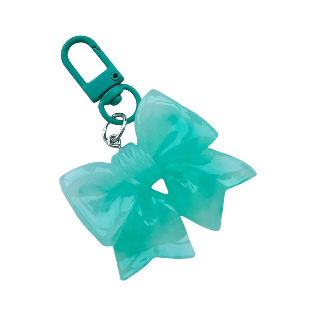 Crystals Clear Bowknot Tie Keychain Colorful Resin Accessory Portable Special Gifts for Keys Bag Charm Hanging