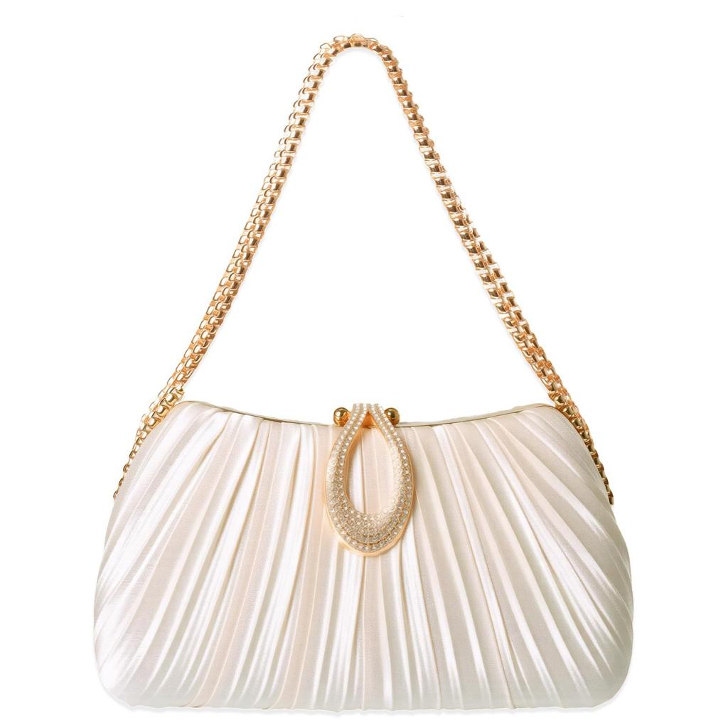 Satin Pleated Dinner Bag Women's Bag Bracelet Celebrity Dress Cheongsam Banquet Bag Women's Shoulder Messenger Bag