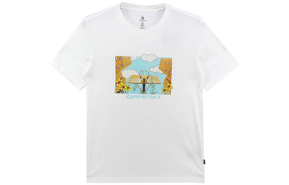 Converse Overgrown Hoops T Shirt Men s White 10023257-A03 L