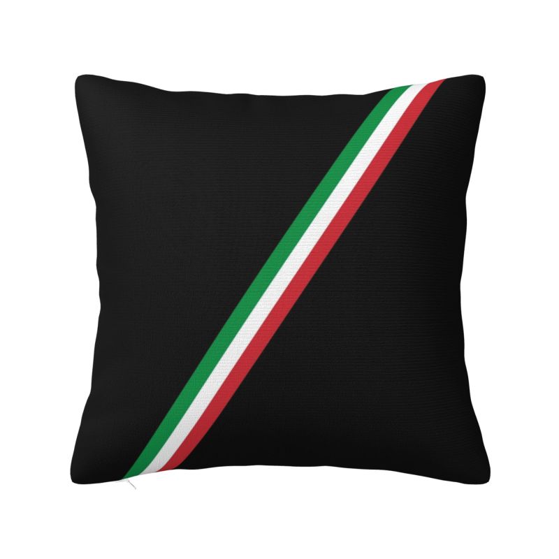 Op maat gemaakt Scandinavisch Vlag van Italië Streep Kussenhoes Voor Bank Polyester Italiaans Wapen Kussensloop Peach skin 18*18(CM)-1Pcs