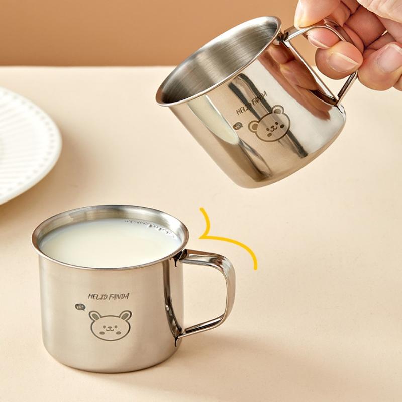 50/100/150ml 304 Stainless Steel Drinking Cup With Handle Durable Tumbler Anti Scalding Mini Cute Water Cup For Kids Drinkware